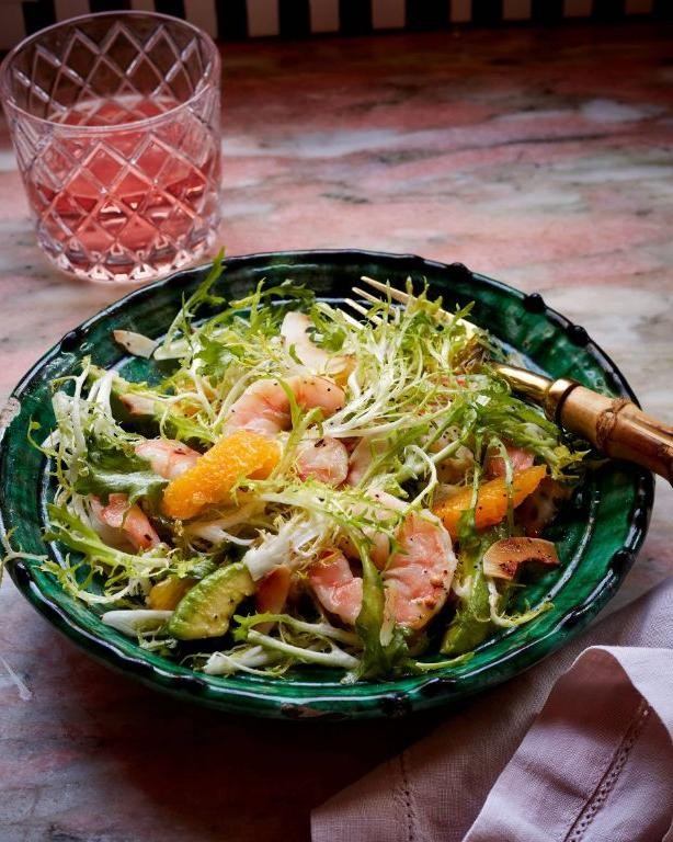 Frisee Salad with Grilled Shrimp