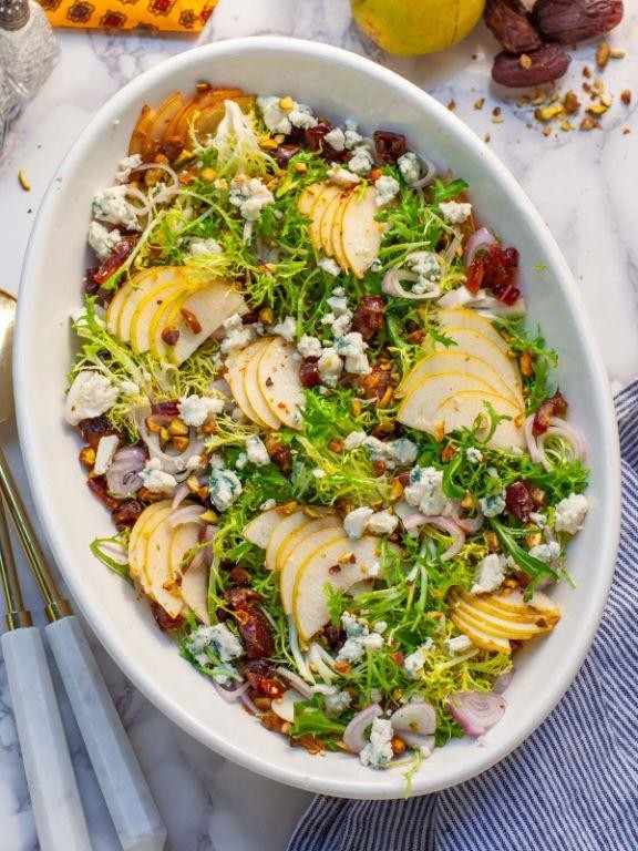 Frisee and Pear Salad with Blue Cheese