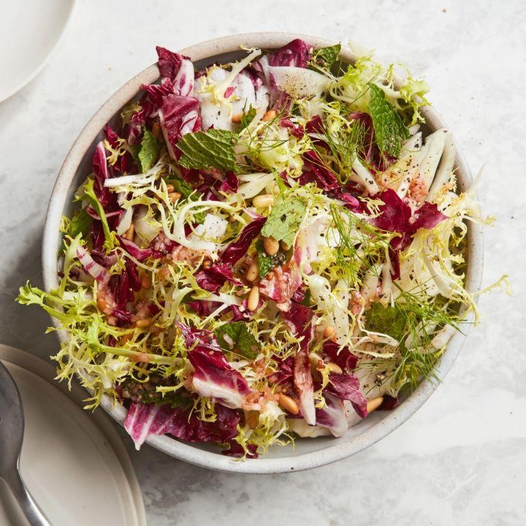 Frisee and Radicchio Salad with Mustard Vinaigrette