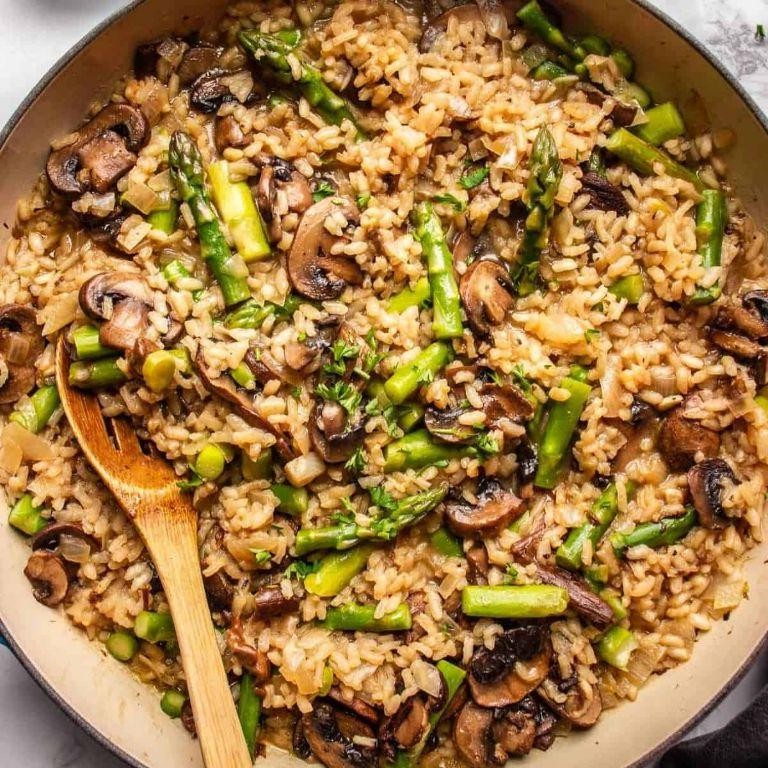 Frozen Asparagus and Mushroom Risotto