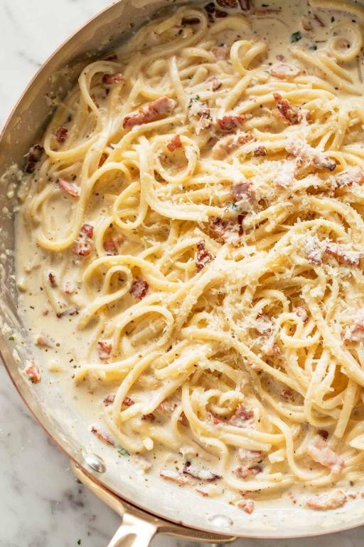 Garlic Bacon Alfredo Pasta