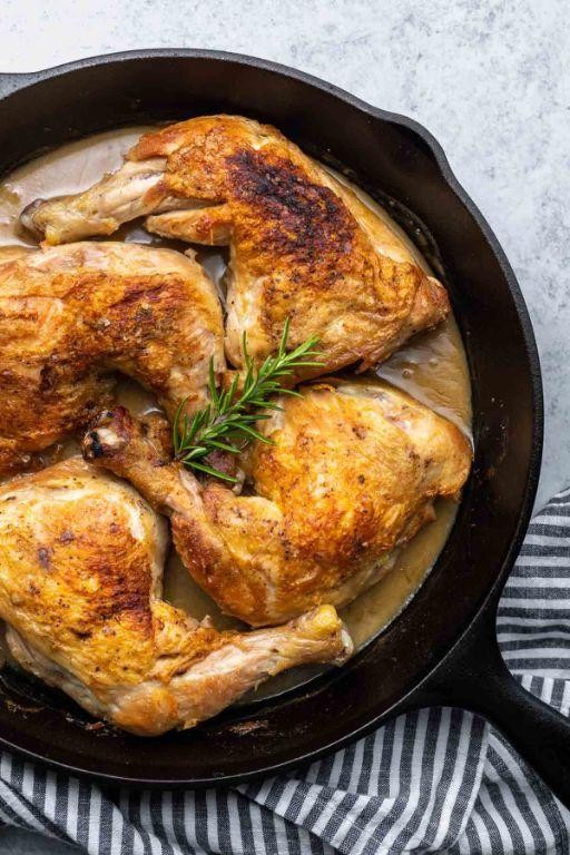 Garlic Butter Baked Chicken Leg Quarters