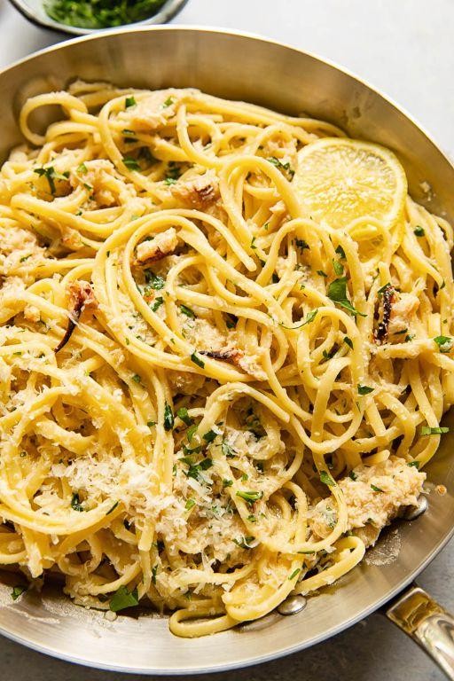 Garlic Butter Crab Stick Pasta