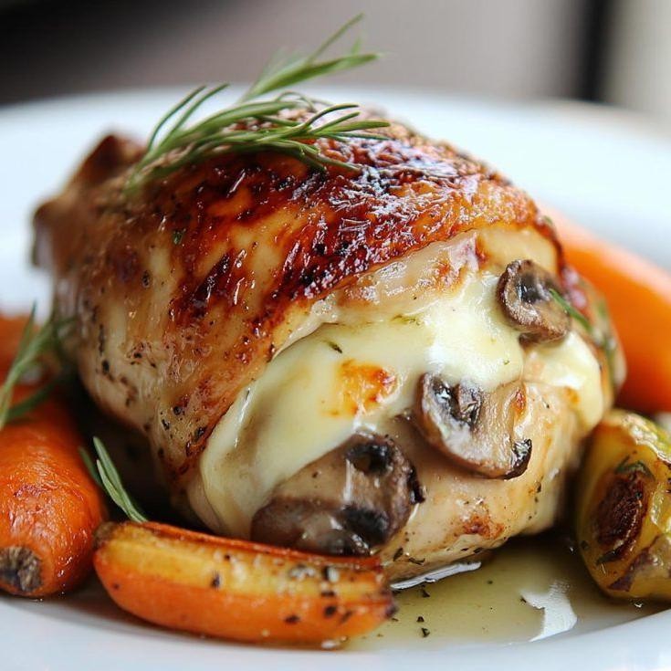 Garlic Butter Mozzarella Stuffed Chicken Breast