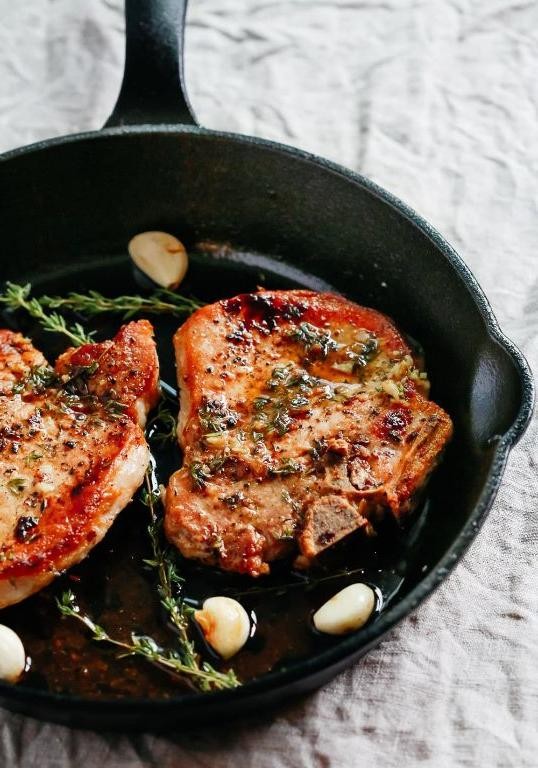 Garlic Butter Thick Cut Pork Chops
