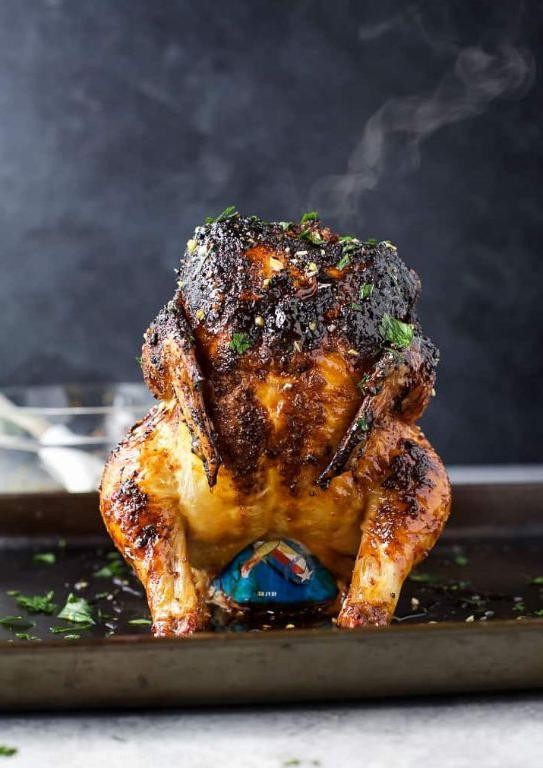 Garlic Parmesan Beer Can Chicken