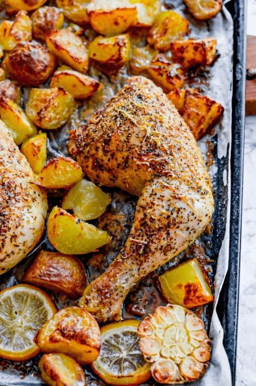 Garlic Parmesan Chicken Leg Quarter Casserole