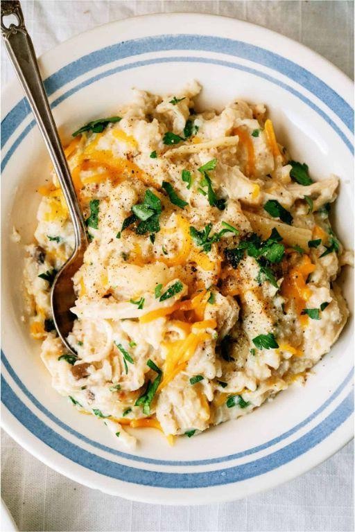 Garlic Parmesan Chicken and Rice Crock Pot Creation