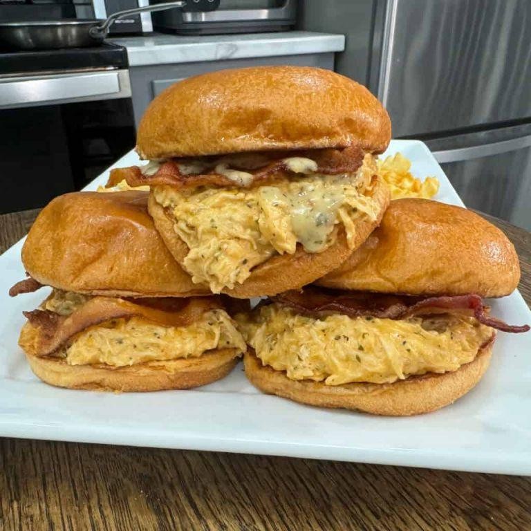 Garlic Parmesan Shredded Chicken Sandwich