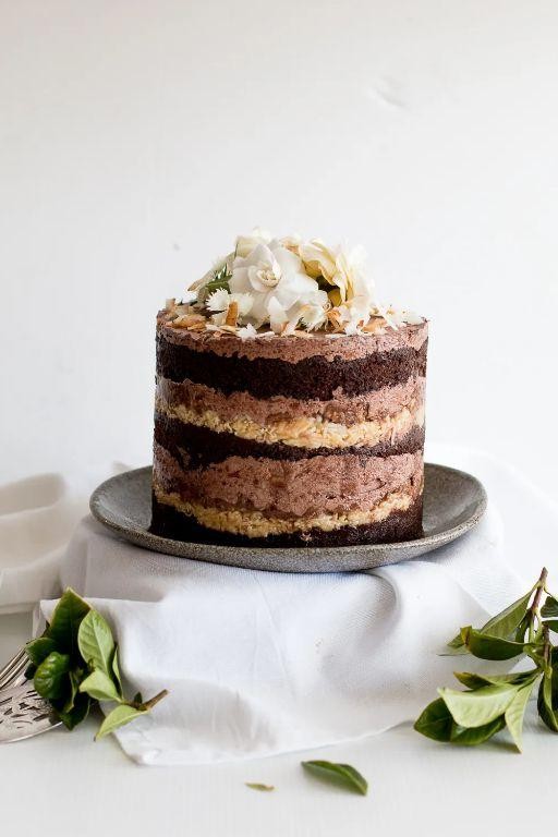German Chocolate Cake with Espresso Buttercream