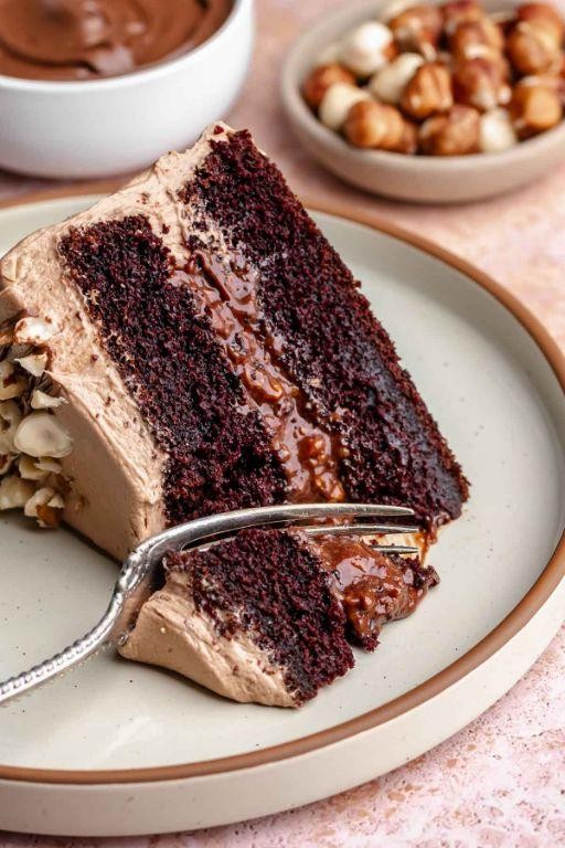 German Chocolate Cake with Hazelnut Spread