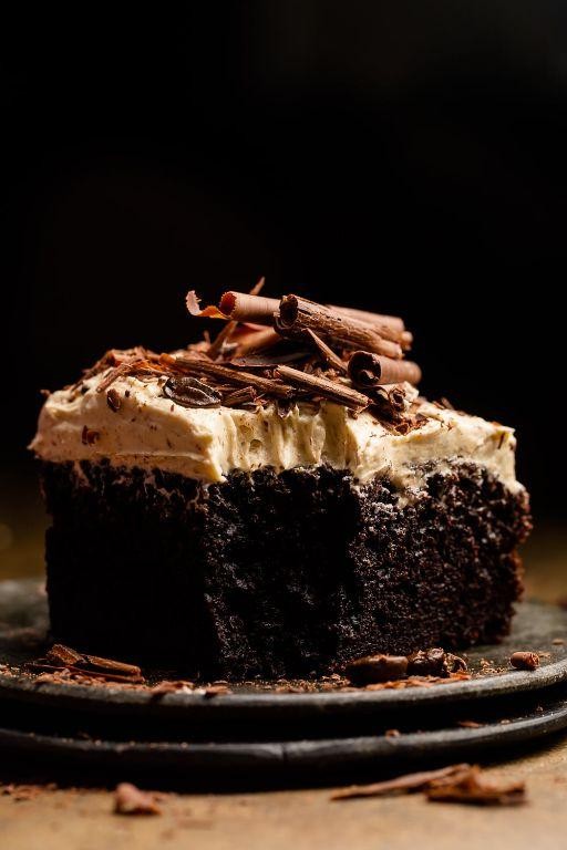 German Chocolate Cake with Mocha Frosting