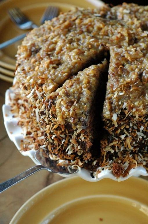 German Chocolate Cake with Toasted Coconut