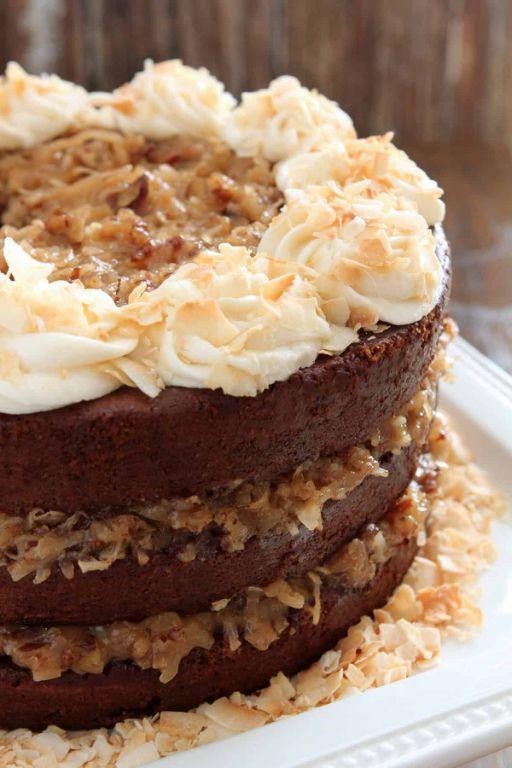 German Chocolate Cake with Vanilla Bean Frosting