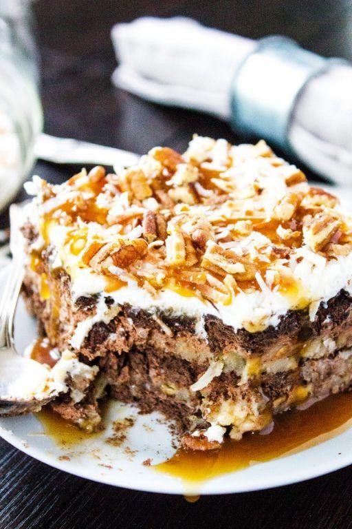 German Chocolate Cake with Whipped Cream