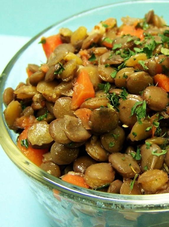 German Lentil Salad with Sausage and Mustard