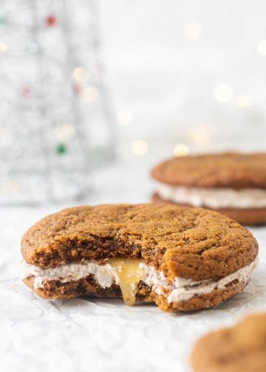 Gingerbread Sandwich Cookies with Spiced Buttercream