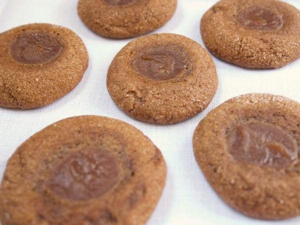 Gingerbread Thumbprint Cookies with Apple Butter