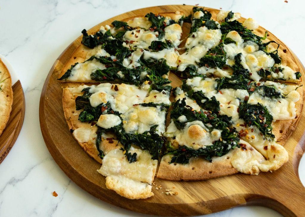 Gluten Free Spinach and Feta Pizza