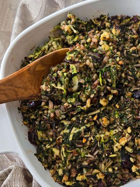 Gluten Free Stuffing with Spinach and Pine Nuts