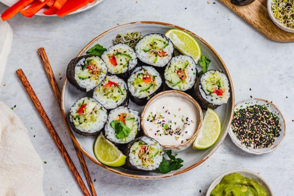 Gluten-Free Sushi Rolls with Cucumber and Avocado