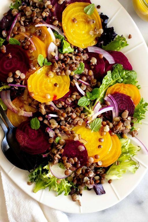 Golden Beet and Lentil Salad