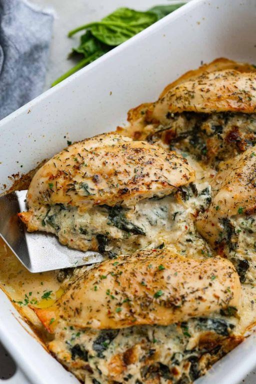 Golden Beet and Spinach Stuffed Chicken