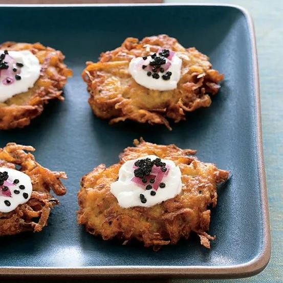 Golden Potato Pancakes with Caviar