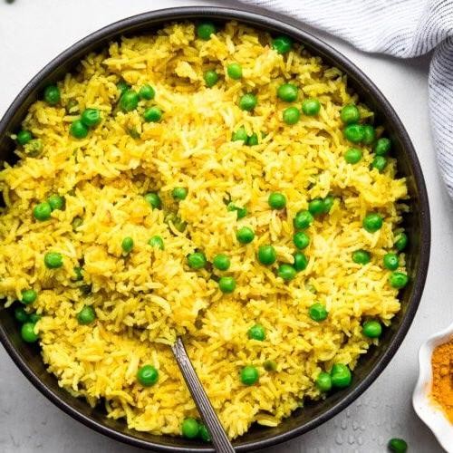 Golden Turmeric Rice with Peas