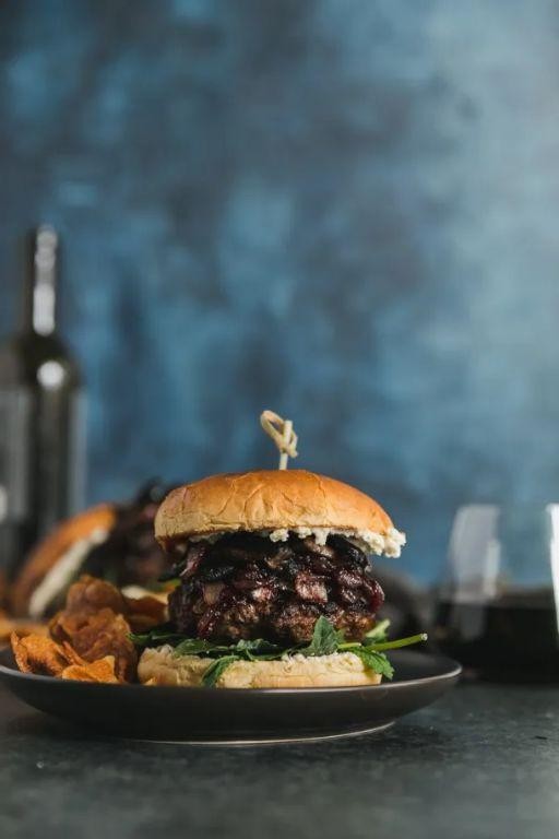 Gourmet Hamburger Skillet with Wine Sauce