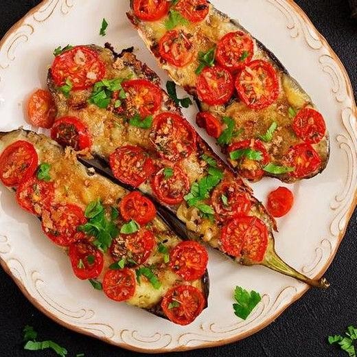 Grape Tomato and Eggplant Parmesan