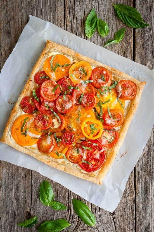 Grape Tomato and Goat Cheese Tart