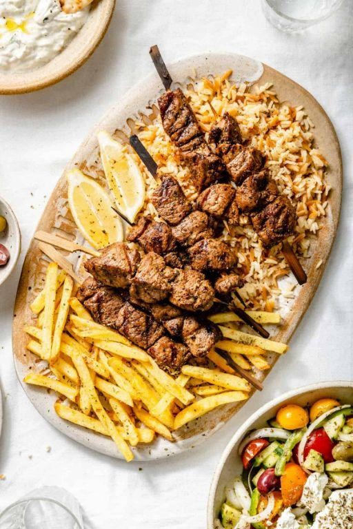 Greek Lamb Souvlaki with Tzatziki Sauce
