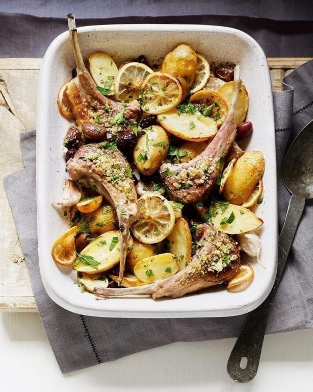 Greek Lamb and Potato Bake with Lemon
