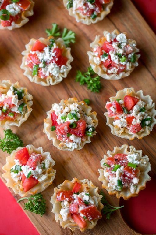 Greek Salad Mini Phyllo Cups