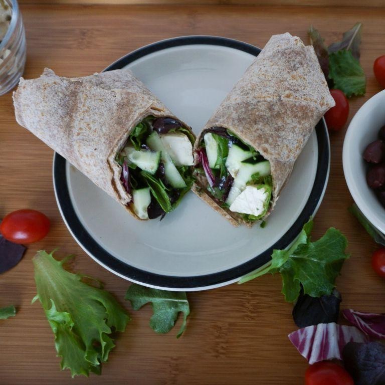 Greek Salad Wrap with Tofu Feta