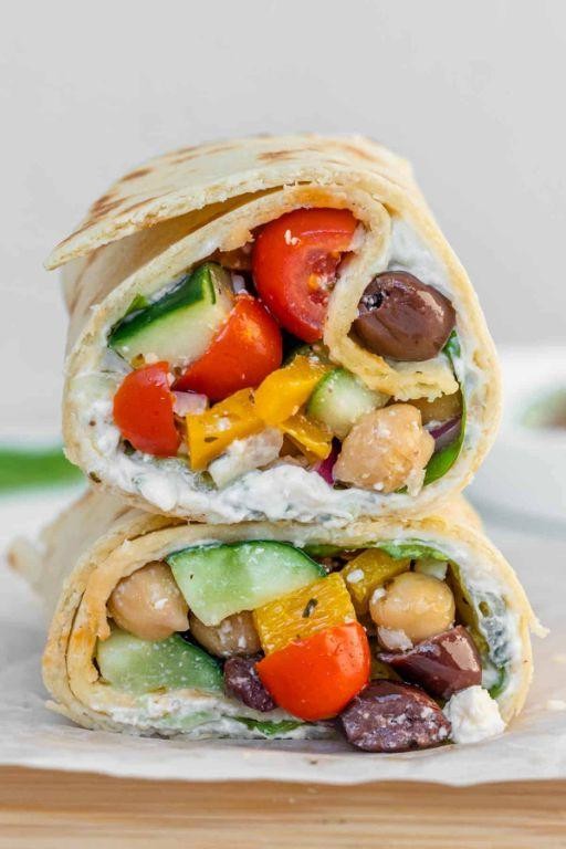 Greek Style Veggie Wrap with Tzatziki