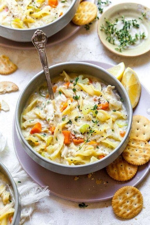 Greek Yogurt Chicken Noodle Soup