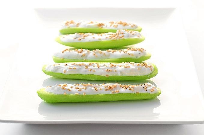 Greek Yogurt and Cucumber Boat Dip