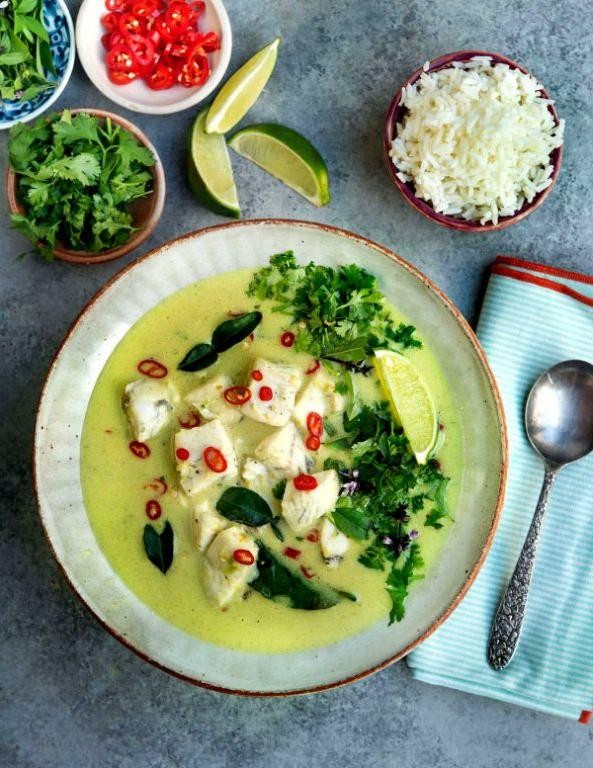 Green Curry Fish with Lime Leaves