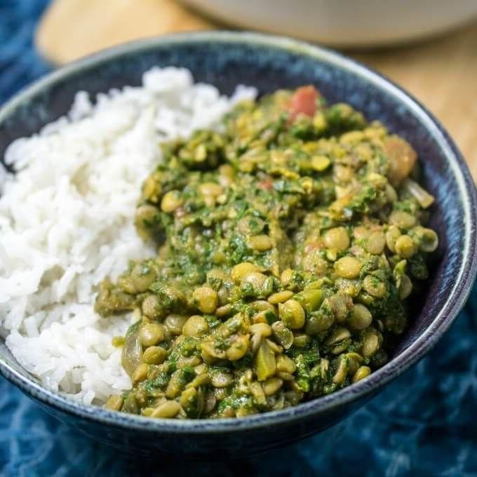 Green Curry Lentil with Spinach