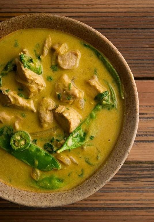 Green Curry Pheasant with Apples