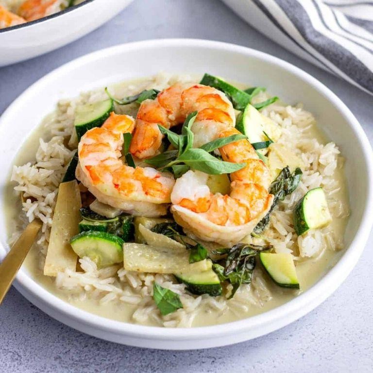 Green Curry Shrimp with Bamboo Shoots