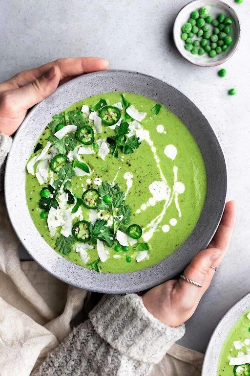 Green Pea Protein Soup with Coconut Milk