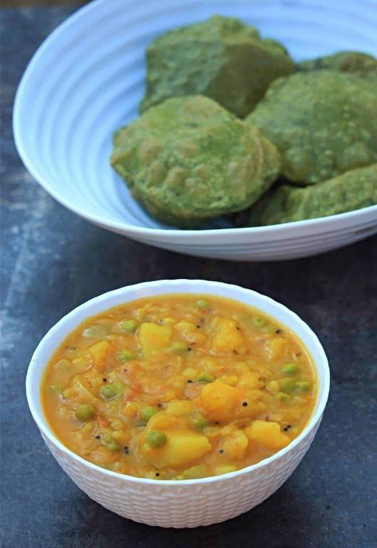 Green Peas Poori Masala