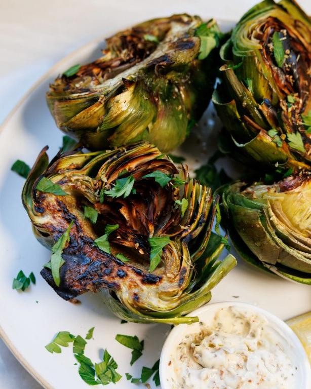 Grilled Baby Artichokes with Herb Butter