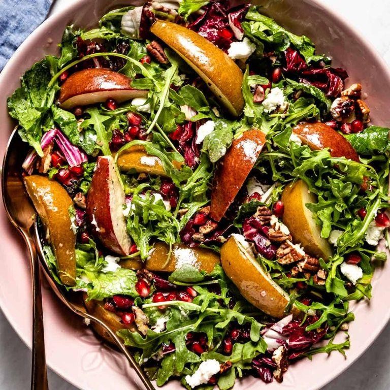 Grilled Bartlett Pear Salad with Goat Cheese