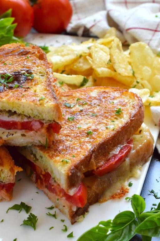Grilled Cheese with Sliced Tomatoes