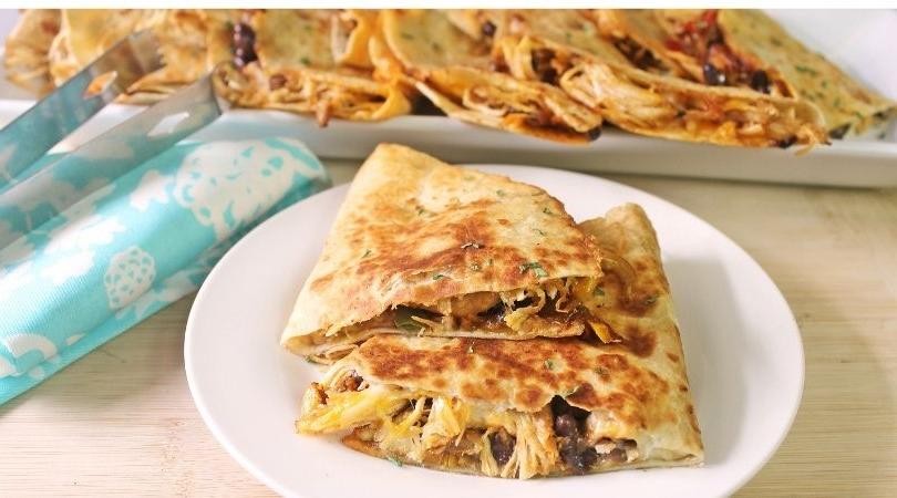 Grilled Chicken and Bean Quesadillas