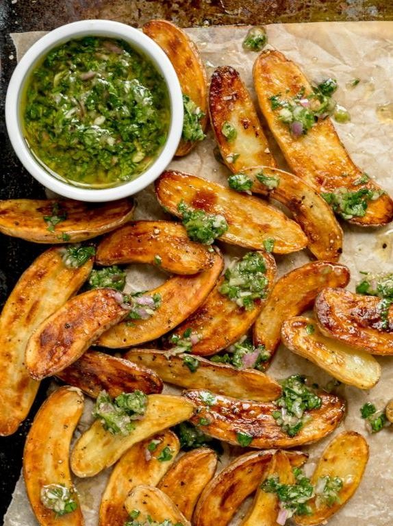 Grilled Fingerling Potatoes with Chimichurri